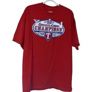2010 Texas Rangers World Series Red American League Champions TShirt L- XL? READ